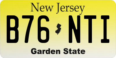 NJ license plate B76NTI