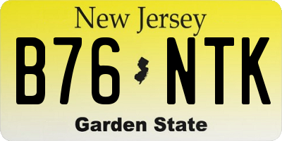 NJ license plate B76NTK