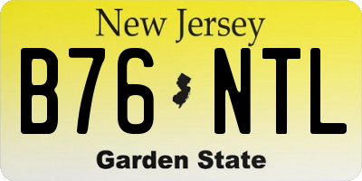 NJ license plate B76NTL