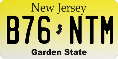 NJ license plate B76NTM