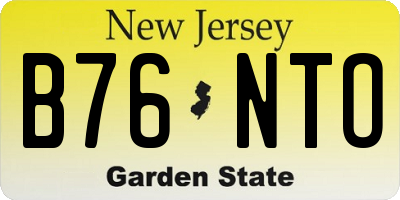 NJ license plate B76NTO