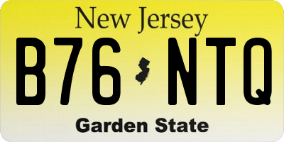 NJ license plate B76NTQ