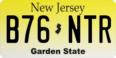 NJ license plate B76NTR