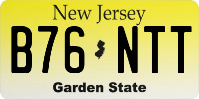 NJ license plate B76NTT