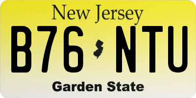 NJ license plate B76NTU