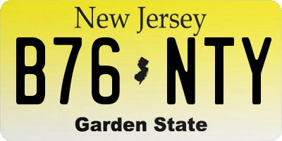 NJ license plate B76NTY