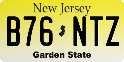 NJ license plate B76NTZ