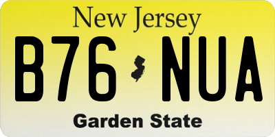 NJ license plate B76NUA