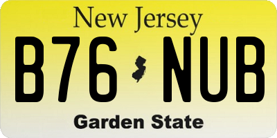 NJ license plate B76NUB