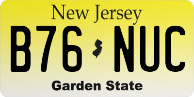 NJ license plate B76NUC