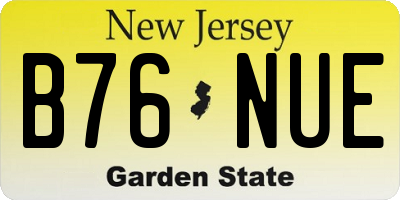 NJ license plate B76NUE