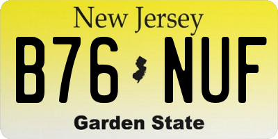 NJ license plate B76NUF