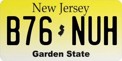 NJ license plate B76NUH