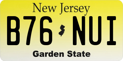 NJ license plate B76NUI