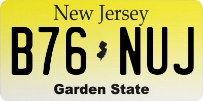 NJ license plate B76NUJ
