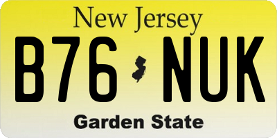 NJ license plate B76NUK