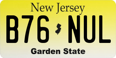 NJ license plate B76NUL