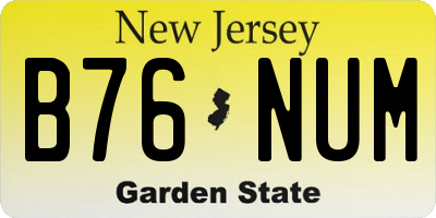 NJ license plate B76NUM