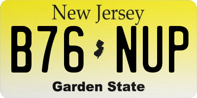 NJ license plate B76NUP