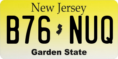 NJ license plate B76NUQ