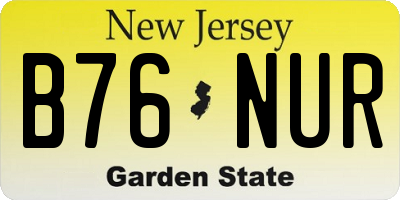 NJ license plate B76NUR