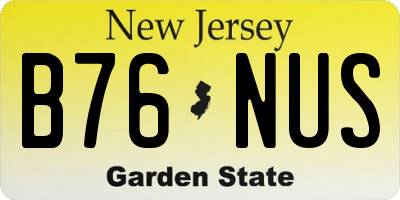 NJ license plate B76NUS