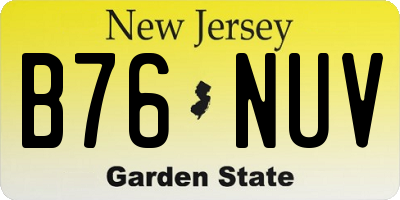 NJ license plate B76NUV
