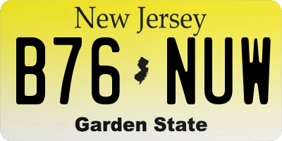 NJ license plate B76NUW