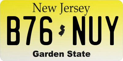 NJ license plate B76NUY