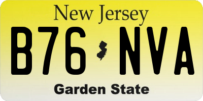 NJ license plate B76NVA