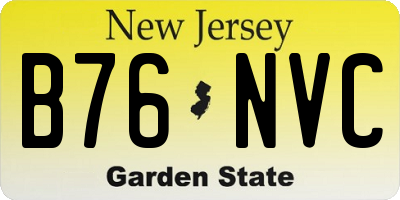 NJ license plate B76NVC