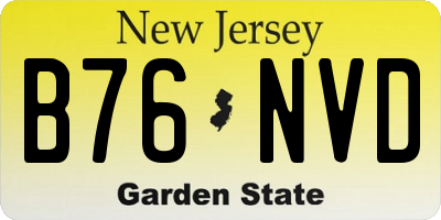 NJ license plate B76NVD