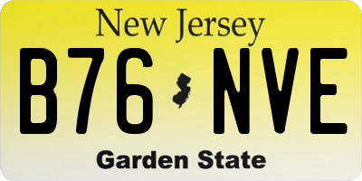 NJ license plate B76NVE