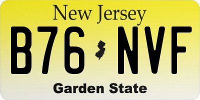 NJ license plate B76NVF