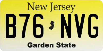 NJ license plate B76NVG