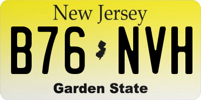 NJ license plate B76NVH