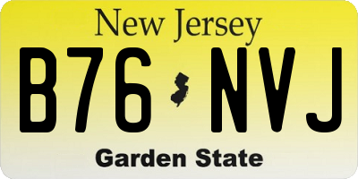 NJ license plate B76NVJ