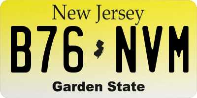 NJ license plate B76NVM