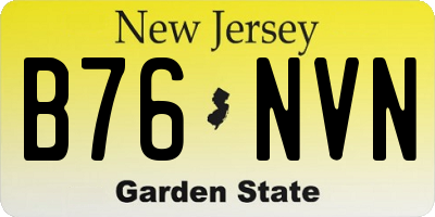 NJ license plate B76NVN