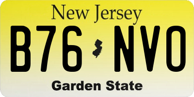 NJ license plate B76NVO
