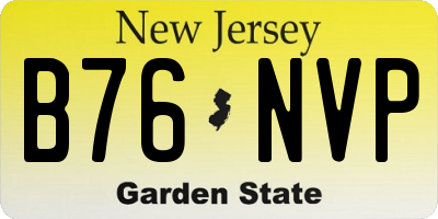 NJ license plate B76NVP