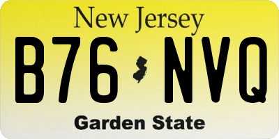 NJ license plate B76NVQ