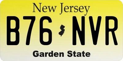 NJ license plate B76NVR