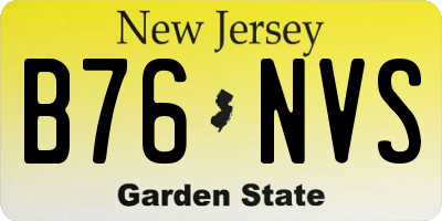 NJ license plate B76NVS