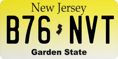NJ license plate B76NVT