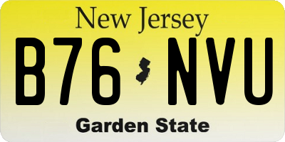 NJ license plate B76NVU