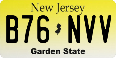 NJ license plate B76NVV
