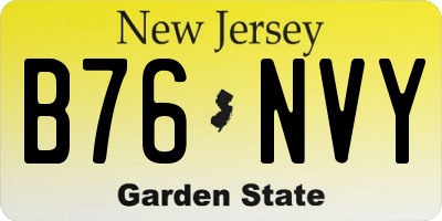 NJ license plate B76NVY