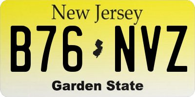 NJ license plate B76NVZ
