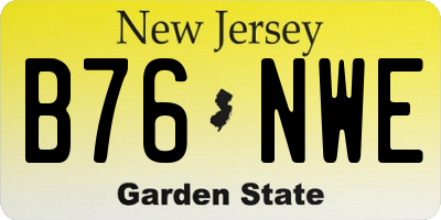 NJ license plate B76NWE